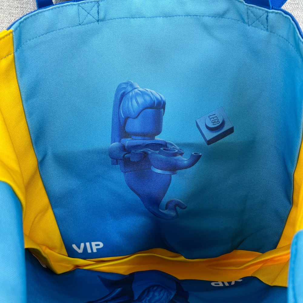 LEGO VIP Exclusive Tote Bag Blue Yellow Graphic Logo Shopping Bag NEW with Tags - Picture 5 of 8